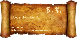 Bocz Norbert névjegykártya