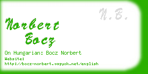 norbert bocz business card